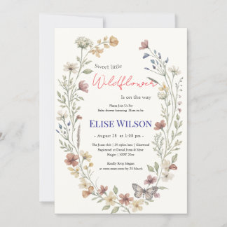 Invitation Petit fleur sauvage sucré en route