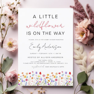 Invitation Petit Fleur sauvage sur le chemin Baby shower