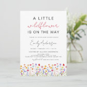 Invitation Petit Fleur sauvage sur le chemin Baby shower (Debout devant)