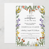 Invitation Petit Fleur sauvage Sur Le Chemin Baby shower Auto (Devant / Derrière)