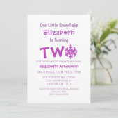 Invitation Petit flocon de neige 2e anniversaire (Debout devant)