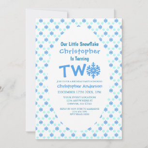 Invitation Petit flocon de neige 2e anniversaire