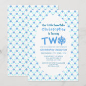 Invitation Petit flocon de neige 2e anniversaire (Devant / Derrière)