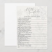 Invitation petit flocon de neige baby shower d'hiver quiz (Devant / Derrière)