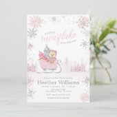 Invitation Petit flocon de neige est sur le chemin Baby showe (Debout devant)