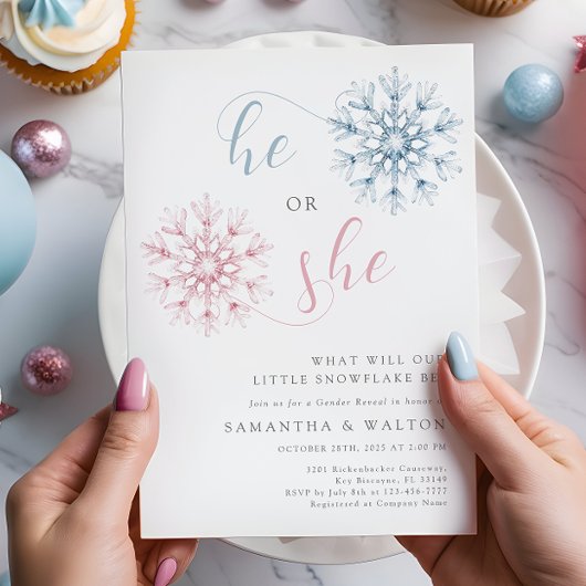 Invitation Petit Flocon de neige Genre Révélation Fête Invita
