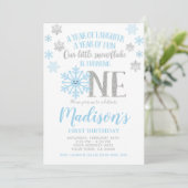 Invitation Petit Flocon de neige, Hiver ONE derland Premier a (Debout devant)