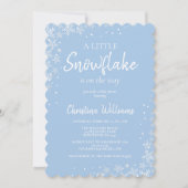 Invitation Petit Flocon de neige moderne Blue Baby Boy Douche (Devant)