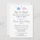 Invitation Petit Flocon de neige - Révélation de genre hivern (Devant)