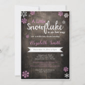 Invitation Petit flocon de neige sur le chemin Babyshower inv (Devant)