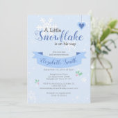 Invitation Petit flocon de neige sur le chemin Babyshower inv (Debout devant)