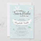 Invitation Petit flocon de neige sur le chemin Babyshower inv (Devant)