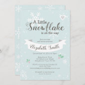 Invitation Petit flocon de neige sur le chemin Babyshower inv (Devant / Derrière)