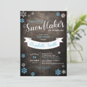 Invitation Petit flocon de neige sur le chemin Babyshower inv (Debout devant)