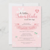 Invitation Petit flocon de neige sur le chemin de l'invitatio (Devant)