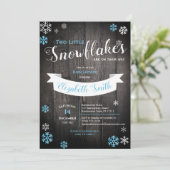 Invitation Petit flocon de neige sur le chemin de l'invitatio (Debout devant)