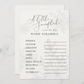 Invitation petit flocon d'hiver baby shower mot scramble (Devant / Derrière)