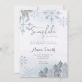 Invitation Petit flocon d'hiver sur le chemin du baby shower (Devant)