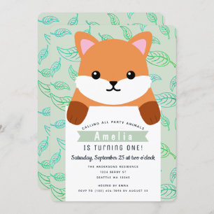 Invitation Petit Fox Kids Premier anniversaire
