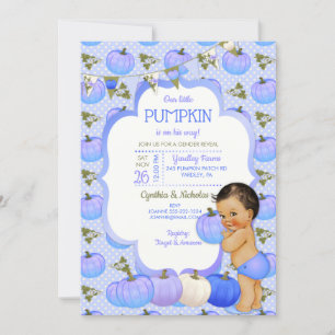 Invitation Petit Garçon Citrouille Fête de Naissance Brunette