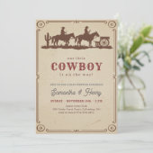 Invitation Petit Garçon Cowboy Fête de Naissance (Debout devant)