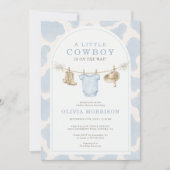 Invitation Petit Garçon Cowboy Impression Bébé Shower (Devant)
