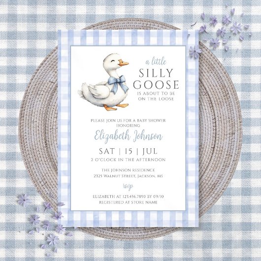 Invitation Petit Garçon Dinde Bleu Baby Shower