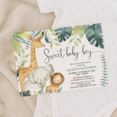 Invitation Petit garçon doux safari jungle animaux baby showe