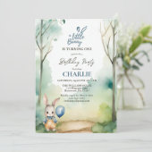 Invitation Petit Garçon Lapin Turner Une Aquarelle Anniversai (Debout devant)