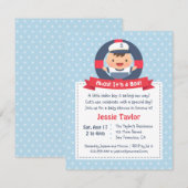 Invitation Petit Garçon marin, Baby shower nautique (Devant / Derrière)