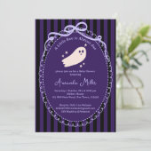 Invitation Petit garçon mignon fantôme Halloween baby shower  (Debout devant)