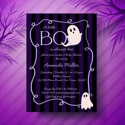 Invitation Petit garçon mignon fantôme Halloween baby shower