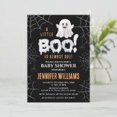 Invitation Petit garçon noir presque dû fantôme baby shower (Debout devant)