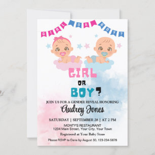 Invitation Petit garçon ou fille mignonne Baby shower de révé