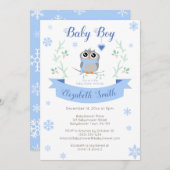 Invitation Petit garçon petit garçon d'hiver babyshower (Devant / Derrière)