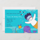 Invitation Petit garçon plongeur en apnée (Devant)