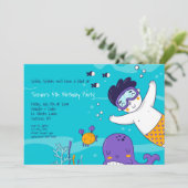 Invitation Petit garçon plongeur en apnée (Debout devant)