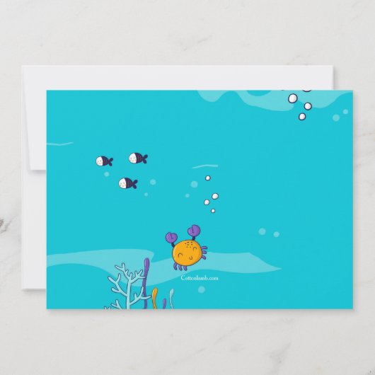 Invitation Petit garçon plongeur en apnée (Dos)