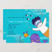 Invitation Petit garçon plongeur en apnée (Devant / Derrière)