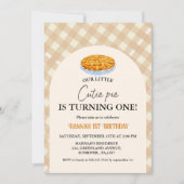 Invitation Petit gâteau de Thanksgiving Blanc 1er Anniversair (Devant)