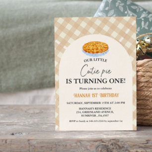 Invitation Petit gâteau de Thanksgiving Blanc 1er Anniversair