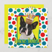 Invitation Petit gâteau d'invitation - Boston Terrier (Devant / Derrière)