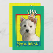 Invitation Petit gâteau d'invitation - Terrier des montagnes (Devant / Derrière)