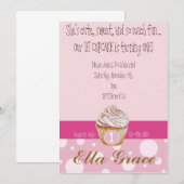 Invitation Petit gâteau et pois (Devant / Derrière)