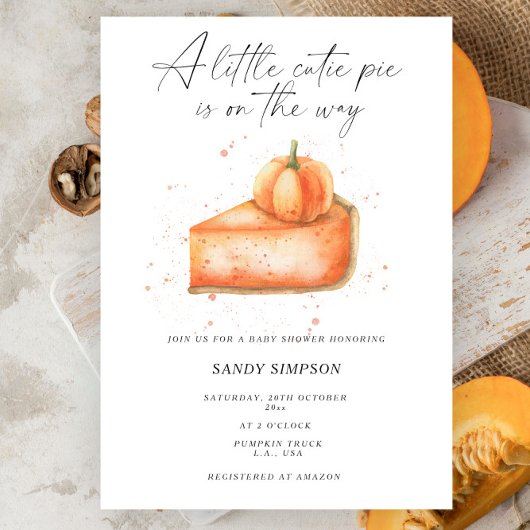 Invitation Petit gâteau pumpkin automne Baby Shower