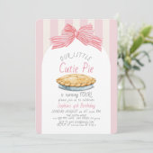 Invitation Petit gâteau rose fille anniversaire (Debout devant)