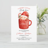 Invitation Petit Gnome de Noël mignon dans un Baby shower de (Debout devant)