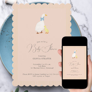 Invitation Petit gosling illustration mignonne pour baby show