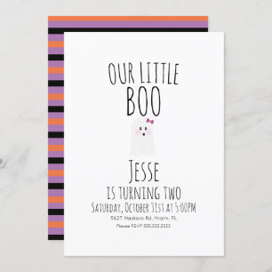 Invitation Petit Halloween Boo Ghost Premier anniversaire