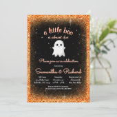Invitation Petit Halloween mignon Fantôme Petit Baby shower B (Debout devant)
